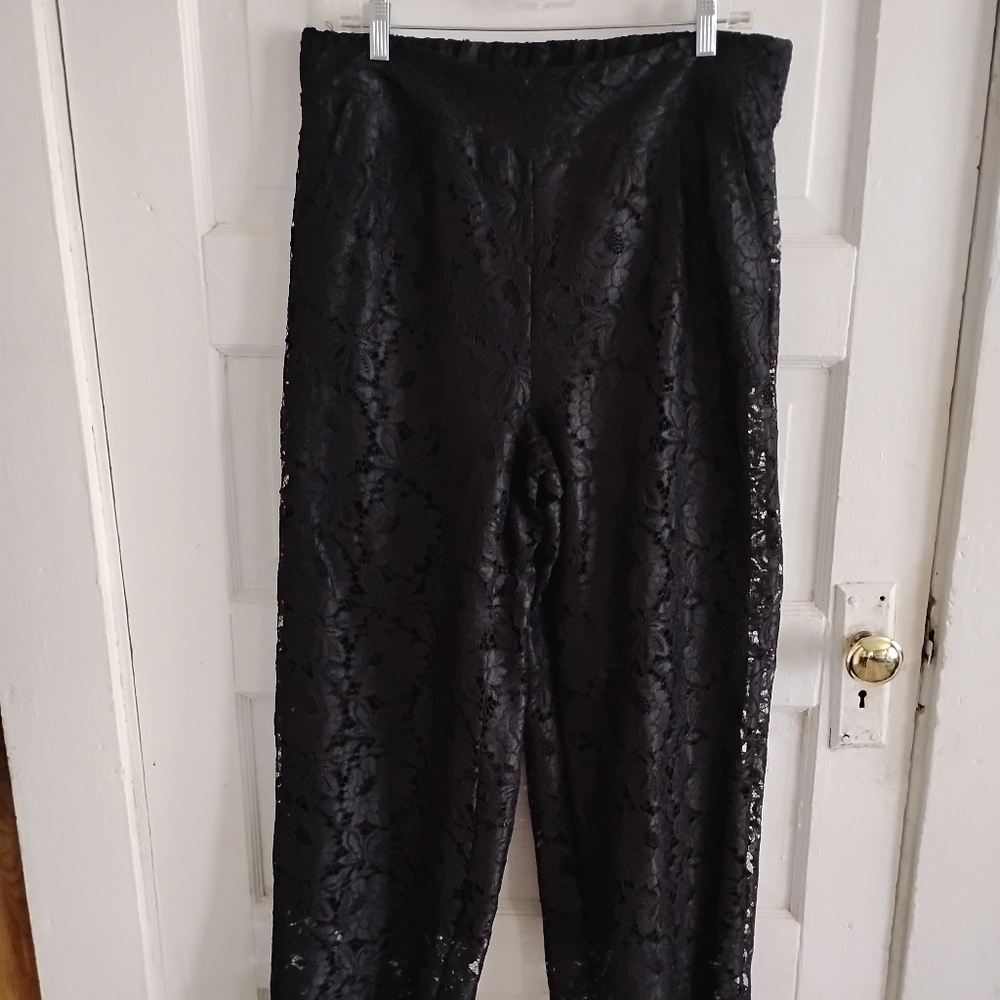 Studio 1886 Elegant Black Lace Pants Size 12-14